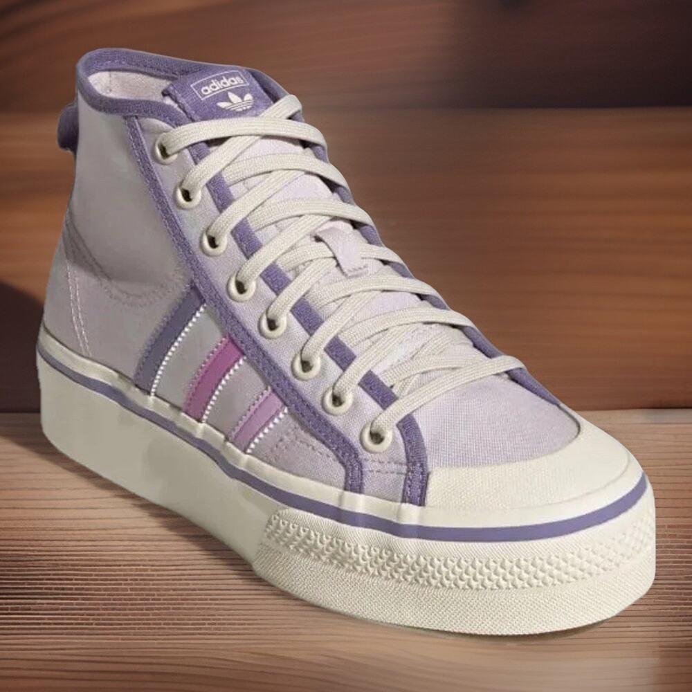 Adidas Nizza Platform Mid Originals Lavender Shoes Womens 8 NEW Fast Ship